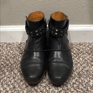 Earthies Treano Black Studded Ankle Boots